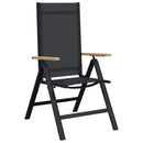 Lænestole til haven 2 pcs Sort 58 x 73 x 111,5 cm Textilene