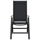 Lænestole til haven 2 pcs Sort 58 x 73 x 111,5 cm Textilene