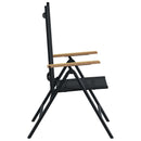 Lænestole til haven 2 pcs Sort 58 x 73 x 111,5 cm Textilene