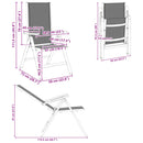 Lænestole til haven 2 pcs Sort 58 x 73 x 111,5 cm Textilene