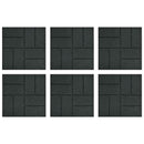 Trædesten 6 pcs Sort 40,5 x 40,5 x 2 cm Gummi