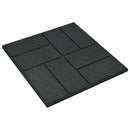 Trædesten 6 pcs Sort 40,5 x 40,5 x 2 cm Gummi