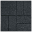 Trædesten 6 pcs Sort 40,5 x 40,5 x 2 cm Gummi