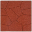 Trædesten 6 pcs Rød 40,5 x 40,5 x 2 cm Gummi