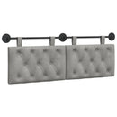 Hængende sengegavl Med LED-lys Lysegrå Fløjl