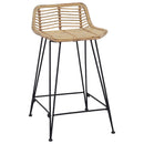 Barbænk 2 stk. Naturfarvet 44 x 45 x 76 cm Rattan og Stål