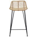 Barbænk 2 stk. Naturfarvet 44 x 45 x 76 cm Rattan og Stål