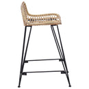 Barbænk 2 stk. Naturfarvet 44 x 45 x 76 cm Rattan og Stål