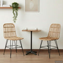 Spisestol 2 pcs Naturfarvet 41 x 55 x 85 cm Rattan og Stål