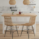 Spisestol 2 pcs Naturfarvet 41 x 55 x 85 cm Rattan og Stål