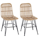Spisestol 2 pcs Naturfarvet 41 x 55 x 85 cm Rattan og Stål