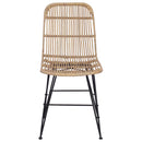 Spisestol 2 pcs Naturfarvet 41 x 55 x 85 cm Rattan og Stål