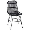 Spisestol 2 pcs Sort 41 x 55 x 85 cm Rattan og Stål