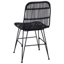 Spisestol 2 pcs Sort 41 x 55 x 85 cm Rattan og Stål