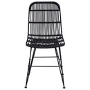 Spisestol 2 pcs Sort 41 x 55 x 85 cm Rattan og Stål