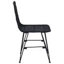Spisestol 2 pcs Sort 41 x 55 x 85 cm Rattan og Stål