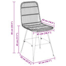 Spisestol 2 pcs Sort 41 x 55 x 85 cm Rattan og Stål