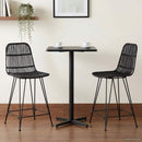 Barbænk 2 stk. Sort 44 x 54 x 96 cm Rattan og Stål