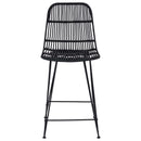 Barbænk 2 stk. Sort 44 x 54 x 96 cm Rattan og Stål