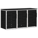 Skraldespand opbevaring Sort 207 x 77,5 x 112,5 cm
