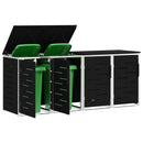 Skraldespand opbevaring Sort 276 x 77,5 x 112,5 cm