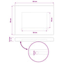 Rektangulært Bordplade 50 x 30 x 3,2 cm Rektangulær