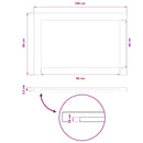 Rektangulært Bordplade 100 x 60 x 3,2 cm Rektangulær