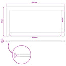 Rektangulært Bordplade 120 x 60 x 3,2 cm Rektangulær
