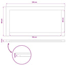 Rektangulært Bordplade 130 x 60 x 3,2 cm Rektangulær