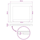 Rektangulært Bordplade 60 x 50 x 3,2 cm Rektangulær