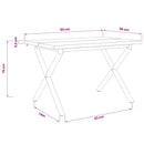 90 x 90 x 75 cm Massivt Akacietræ Hvid Firkantet