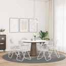 Sammenklappelig stol 8 pcs Hvid 48 x 43,5 x 81 cm Faux læder