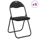 Sammenklappelig stol 8 pcs Sort 48 x 43,5 x 81 cm Faux læder