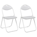 Sammenklappelig stol 2 pcs Hvid 48 x 43,5 x 81 cm Faux læder