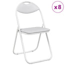 Sammenklappelig stol 8 pcs Hvid 48 x 43,5 x 81 cm Faux læder