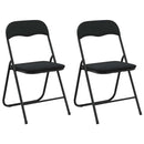 Sammenklappelig stol 2 pcs Sort 48 x 44 x 78 cm Fløjl
