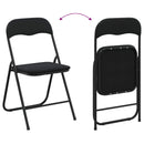 Sammenklappelig stol 2 pcs Sort 48 x 44 x 78 cm Fløjl