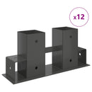 Brænde stakkehjælp 12 stk. Antracit 34 x 10 x 15 cm Stål