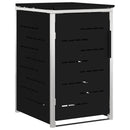 Skraldespand opbevaring Sort 77,5 x 69 x 112,5 cm Rustfrit stål