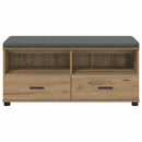 Sko bænk med pude Artisan-eg 100 x 38 x 46 cm Konstrueret træ