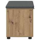 Skobænk med hynde Artisan-eg 60 x 38 x 46 cm Konstrueret træ