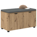 Skobænk med hynde Artisan-eg 80 x 38 x 46 cm Konstrueret træ