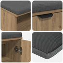 Skobænk med hynde Artisan-eg 80 x 38 x 46 cm Konstrueret træ