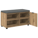 Skobænk med hynde Artisan-eg 80 x 38 x 46 cm Konstrueret træ