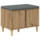 Skobænk med hynde Artisan-eg 60 x 38 x 46 cm Konstrueret træ