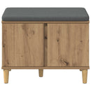 Skobænk med hynde Artisan-eg 60 x 38 x 46 cm Konstrueret træ