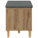 Skobænk med hynde Artisan-eg 60 x 38 x 46 cm Konstrueret træ