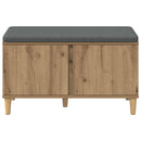 Skobænk med hynde Artisan-eg 80 x 38 x 46 cm Konstrueret træ