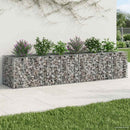 Gabion højbed 2 pcs Sølv 260 x 60 x 55 cm Galvaniseret stål