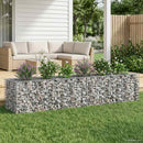Gabion højbed 2 pcs Sølv 260 x 60 x 55 cm Galvaniseret stål